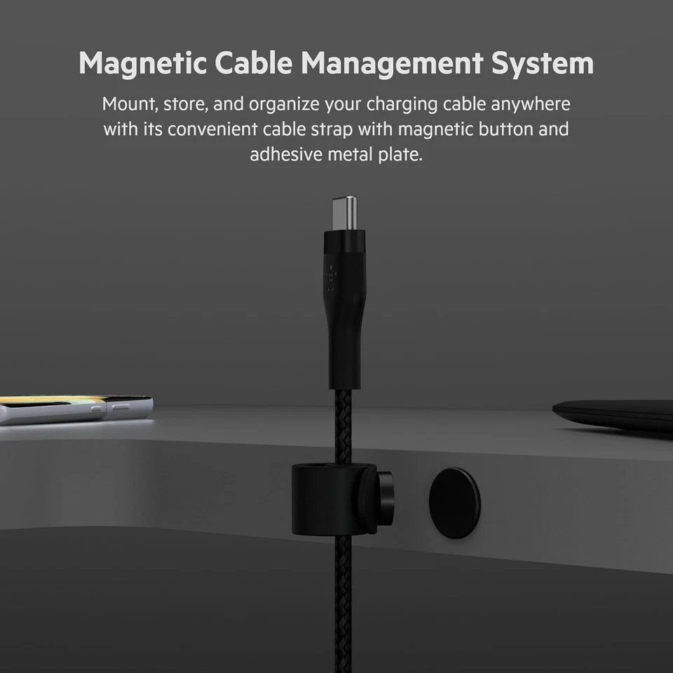 Pro Flex Braided USB-C to USB-C 6.6ft Fast Charging Cable 2-Pack Black - Image 2 of 4