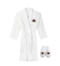 Luxury Shawl Collar Terry Toweling Hotel Spa Bathrobe And Slipper Set In Gift Bo