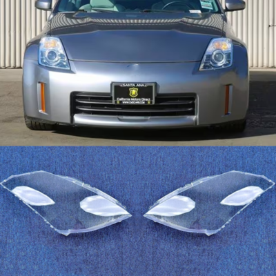 A Pair Front Headlight Lens Headlamp Cover For Nissan 350Z 2003