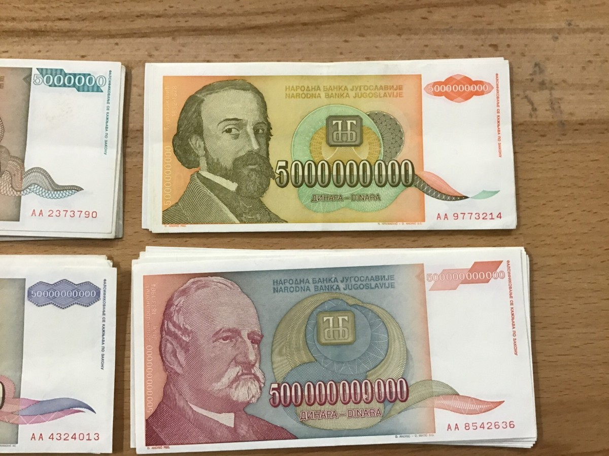 Yugoslavia 5 Billion Dinara Banknote 1993 – Uncirculated, Hyperinflation Currency