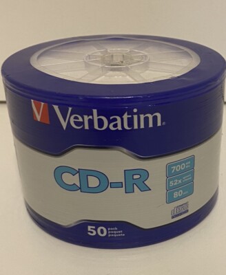 50 pack VERBATIM 52X CD-R Digital Vinyl 700MB Media Disc Spindle