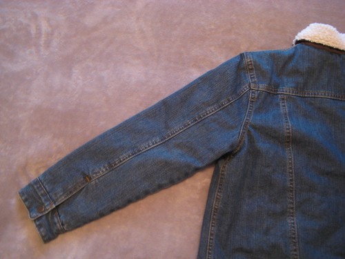 Wrangler Denim Jacket Boys Youth Large Sherpa Lined Button Down Blue - Picture 13 of 16