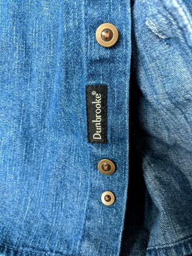 NWOT Red Stripe Beer Country in the Rockies Men's Denim Shirt Sz Large Dunbrooke - Picture 9 of 10