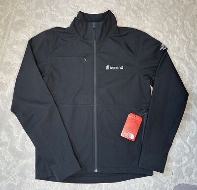 The North Face Men's Small Black Ascend Logo Castle Rock Soft Shell Jacket NWT