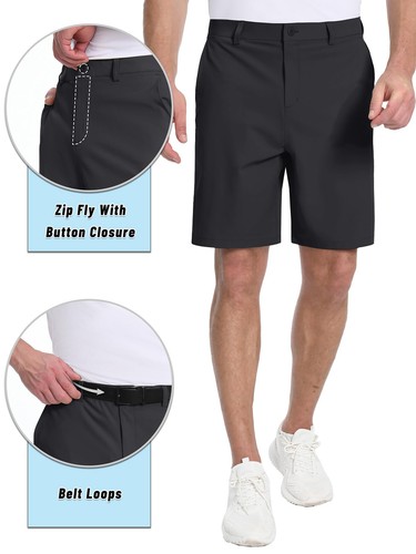 Pantalones Cortos de Golf para Hombres 9" Vestido Pantalones Cortos de Trabajo Secado Rápido Ligeros Informales Senderismo Pantalones Cortos - Imagen 17 de 76