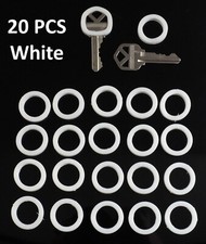 20x PCS White - Key ID Caps Rubber Identifier Tags Cover Keys Coding Ring Marker