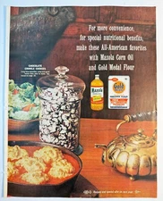 Vintage 1960 Mazola Corn Oil Gold Medal Flour Cookies Advertisement Print Ad
