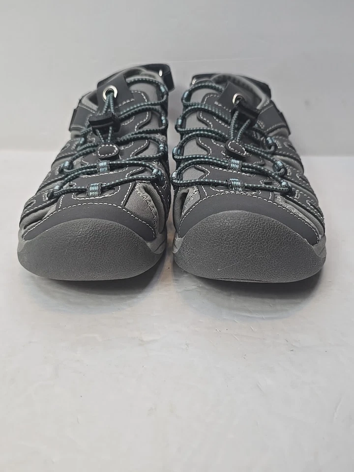 Khombu Shoes Womans 7.5M Grey Leather & Manmade Uppers River Hiker Beach Sandals Foto 4 de 4