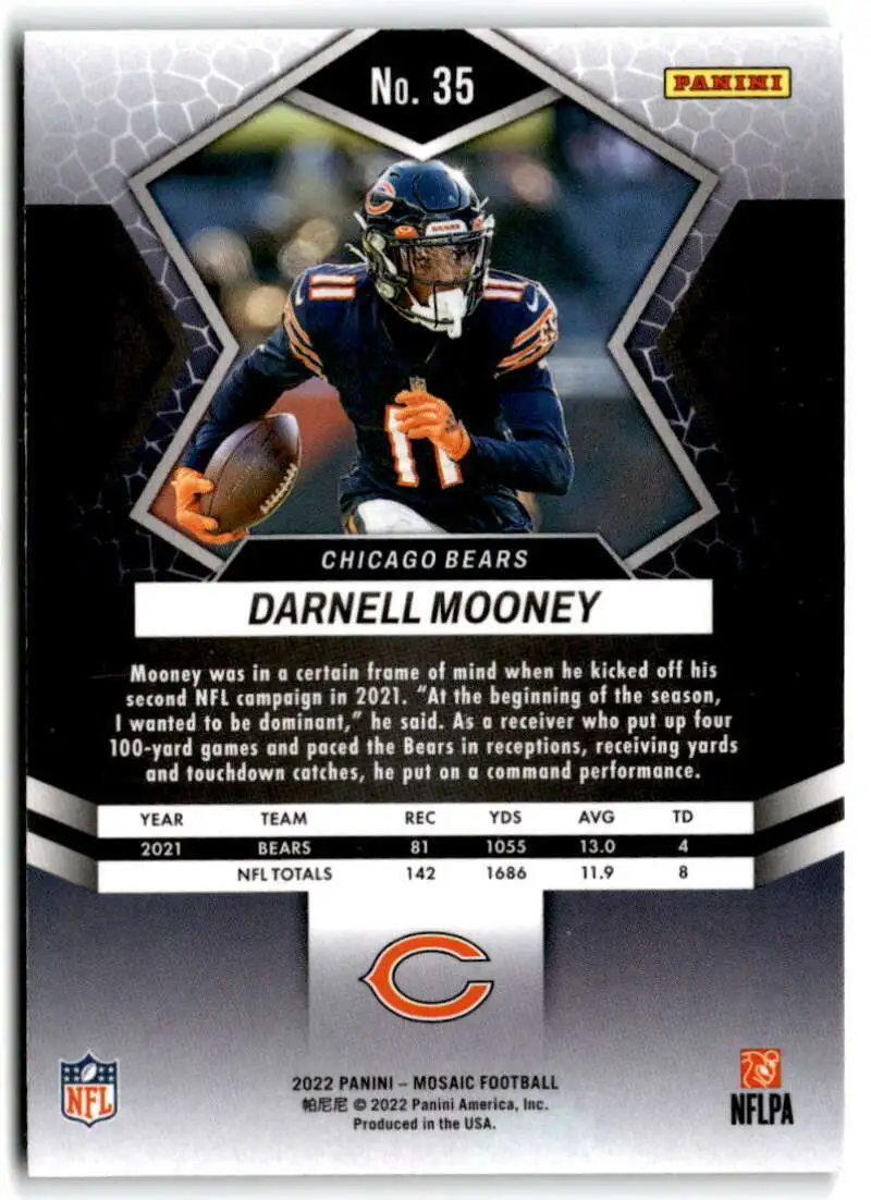 Darnell Mooney Football Paper Poster Bears - Darnell Mooney