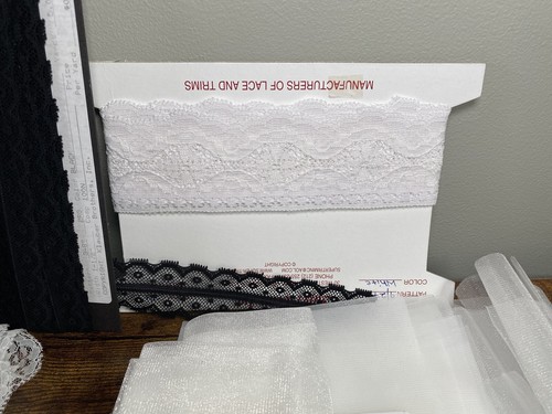 Mixed Variety Lot Assorted Lace Trim Klauber Brothers Chiffon Samples - Picture 5 of 6