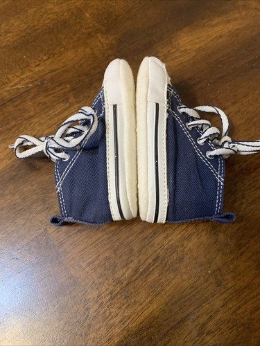 Converse Chuck Taylor All Star Blue High Top Toddler Infant Shoes Sz 2 Sneakers - Picture 4 of 7