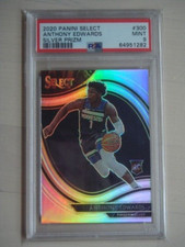 2020 Panini Select Anthony Edwards Courtside SP RC Silver Prizm #300 PSA 9