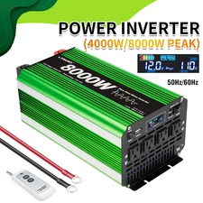 4000W 8000W Peak Pure Sine Wave Power Inverter DC 12V to 110V AC Car Inverter