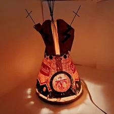 Schmidt Tee Pee Lighted Beer Sign 24" tall by 12" Wide Vintage 1970s