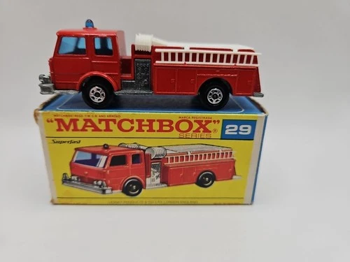 New ListingLesney Matchbox Fire Pumper Truck No 29 Superfast F Box Red White England