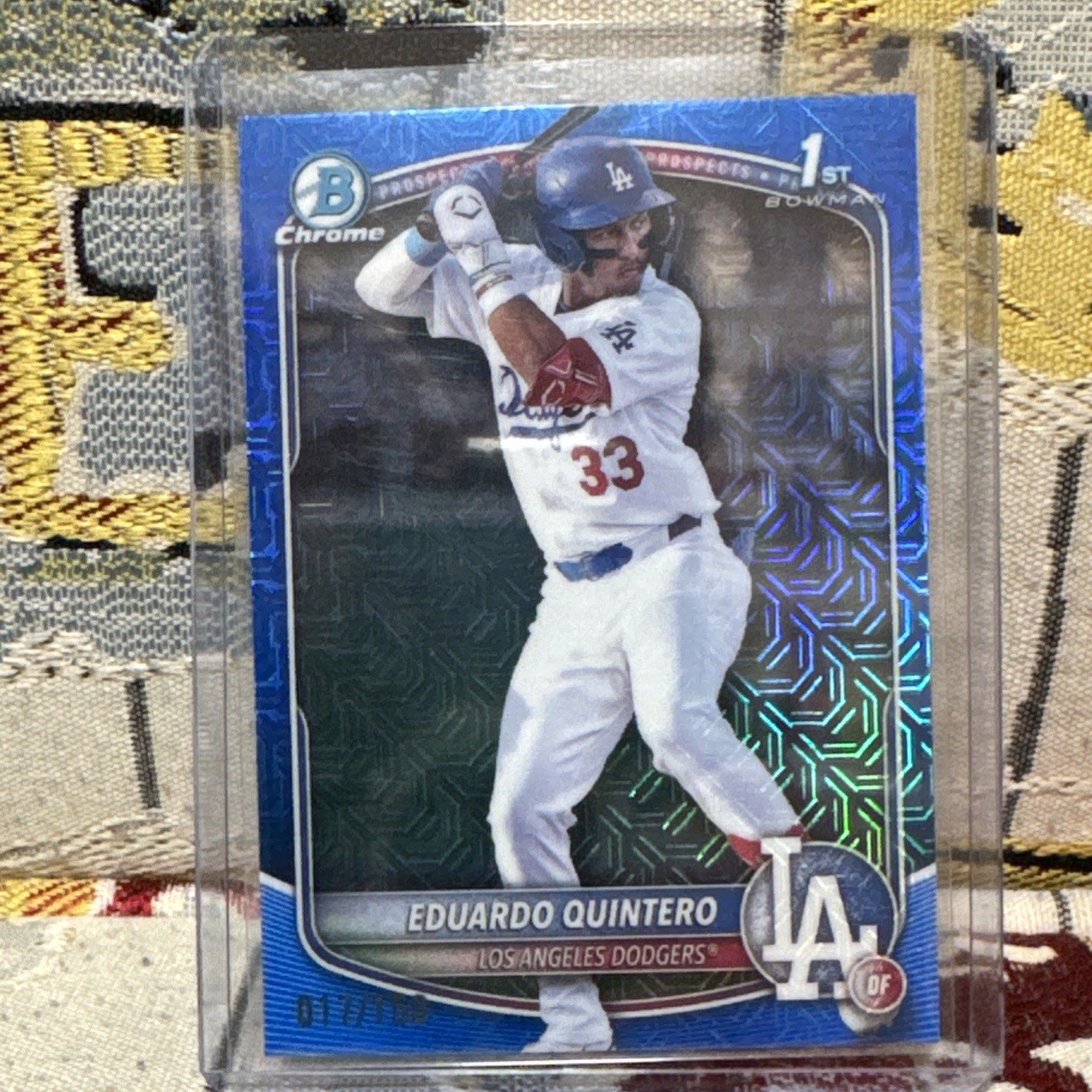 2025 1st Bowman Chrome Blue Eduardo Quintero 017/150! RARE! MINT!