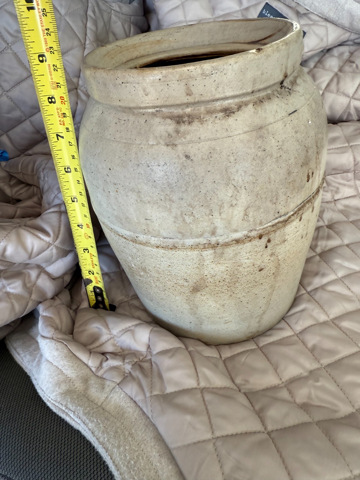 Weeks Bros Akron Ohio Stoneware Crock Jar Antique Salt Glaze Pottery 9"