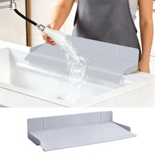 Full-Coverage Sink Splash Guard, Grey, 17.7"x4.7"x2.8"