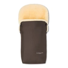 Real Sheepskin Stroller Footmuff  for Baby Removable Top Made in Germany Brown 