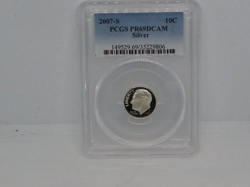 2007 S SILVER ROOSEVELT DIME PCGS PR69