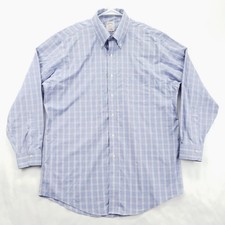 Brooks Brothers 1818 Dress Shirt Mens 16 33 Blue White Non-Iron Supima Cotton