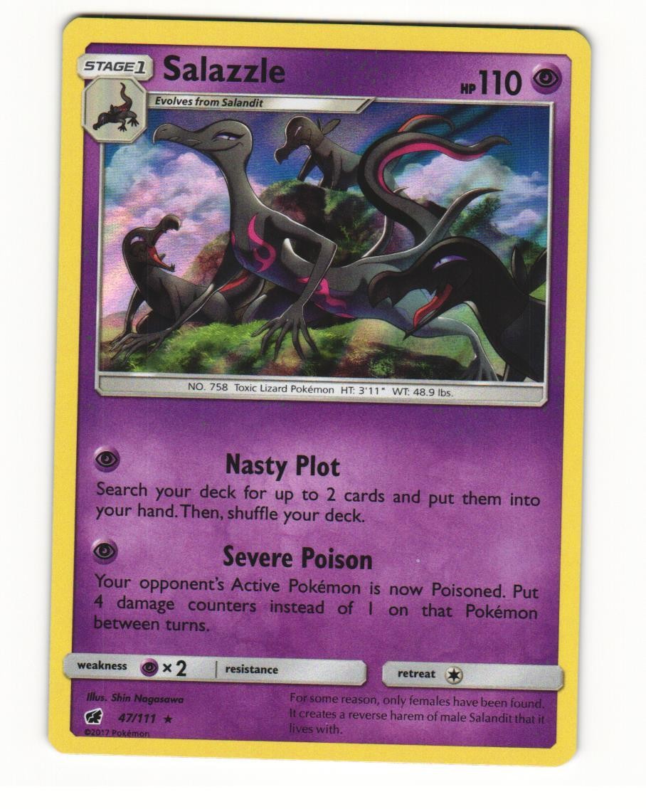 Salazzle 47/111 Rare 2017 Crimson Invasion Pokemon LP
