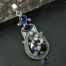 Snowflake Obsidian Tanzanite Gemstone Handmade Pendant Jewelry Gift 3