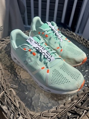 On Cloud Cloudsurfer 3WD10440248 Women s Sz 11 Running Shoes Green Sand & orange