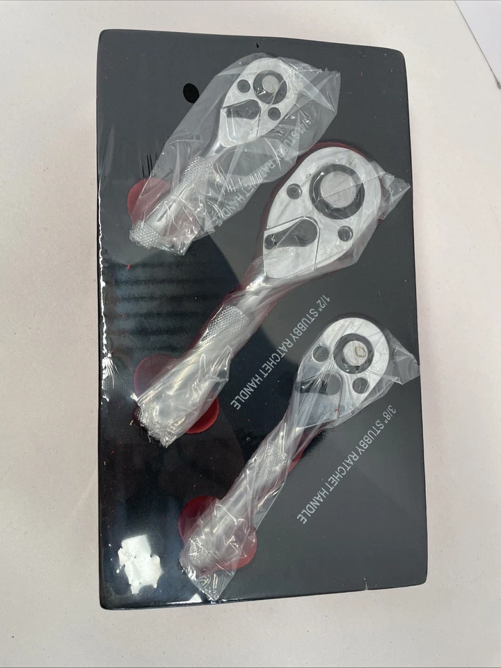 3 Pcs Quick-Release Ratchet Set with Teardrop Head 1/4, 3/8, 1/2-Inch - Image 3 of 4