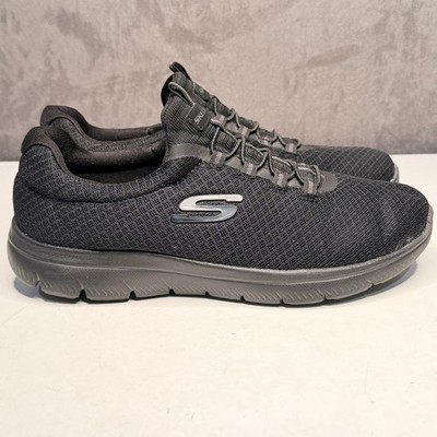 Skechers Summits Quick Getaway Womens 8.5 Wide Black Slip On Sneakers 12980W