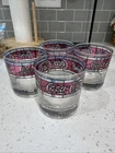 Vintage Coca-Cola Glass Cup Tiffany-Stained-Glass-Style Glasses Set Of 4