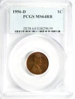 1956-D Lincoln Cent PCGS MS64 RB #GA6-39