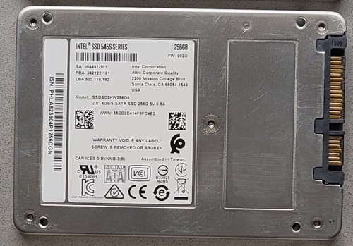 Intel 545S Series 256GB 2,5 Zoll SATA III Interne SSD