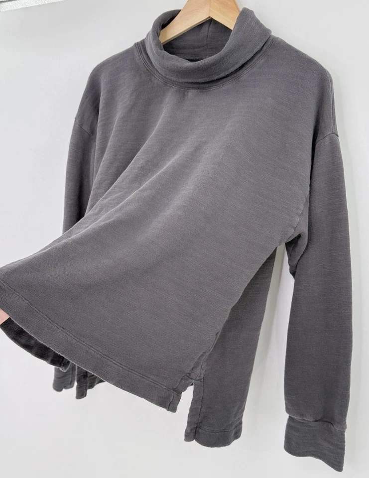 J.Crew Gris Vintage Polar Algodón Terry Cuello Alto Talla L Cómodo Preppy Foto 4 de 4