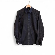Jil Sander SS14 Tailor Made Anthracite Grey Contrast Collar Cotton Shirt 15.5 39