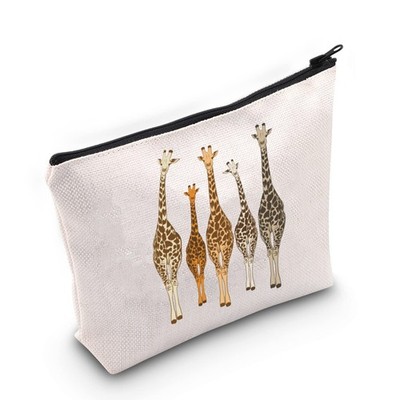 BLUPARK Funny giraffe cosmetic bag Animals lover gift Off White 