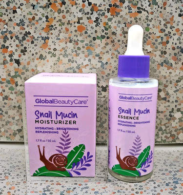 Global Beauty Care Snail Mucin Essence Serum & Moisturizer Dewy Skin Bundle 50mL