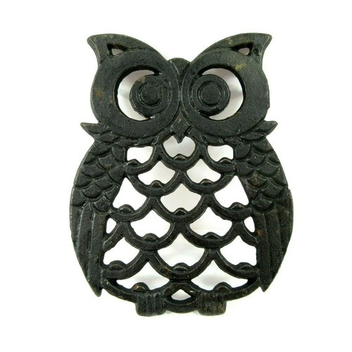 Plato caliente trivet de hierro fundido con patas de búho pequeño - Imagen 2 de 5