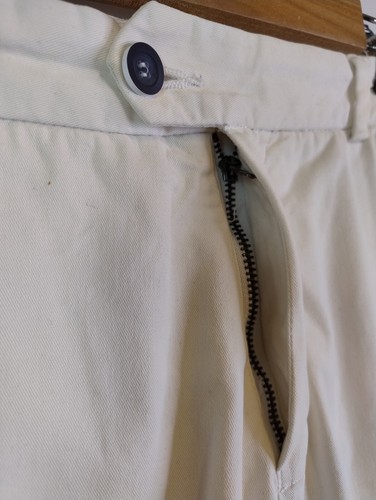 Vintage Oxford Straight Leg Pants Mens 82 Cream White Cotton Zip Button Pocketed - Picture 4 of 17