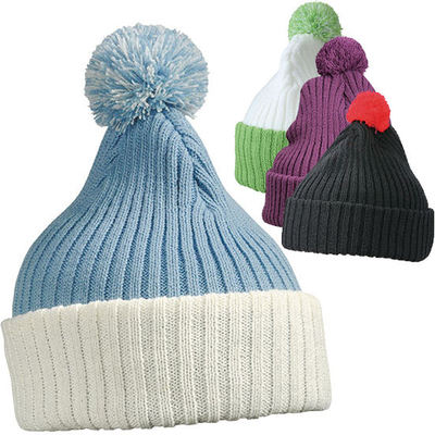 Myrtle Beach Strickmütze Pompon Beanie Cap Bommelmütze Winter Mütze