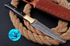 CUSTOM HANDMADE FORGED DAMASCUS STEEL BOOT KNIFE THROWING HUNTING KNIFE 871