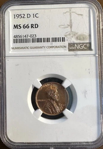 1952-D Lincoln Cent - NGC MS 66 RD - (1040/iL)