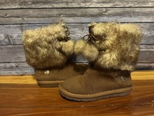 Michael Kors Brown Faux Fur Girls Boots Size 12