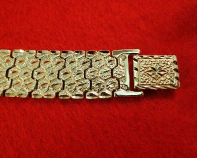 Herr 8 In 14KT Designer Illusion Nugget 3/4 In Breite Armband Hip Hop #180