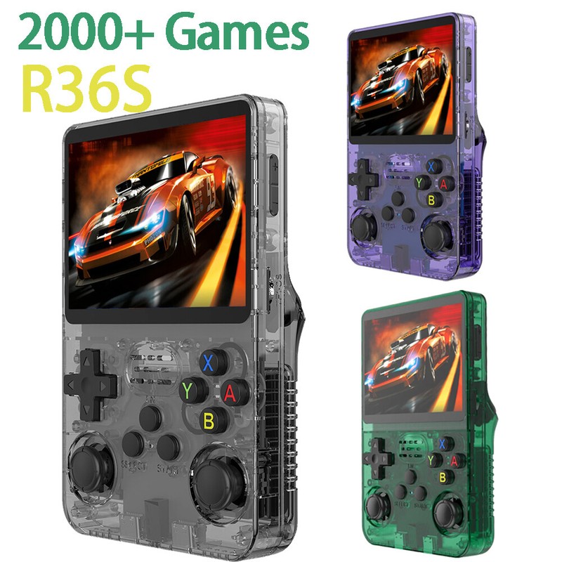 R36S 128GB Retro Handheld Game Console 3.5Inch IPS Screen Game 20000+ games, UK
