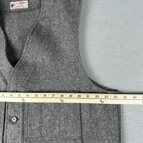 Vintage CC Filson Mackinaw Vest Mens 44 Gray Wool Cowboy Ranchwear Western XL - Picture 5 of 10