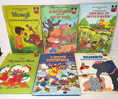Vintage 6 Books Lot 1970-1980 Walt Disney Productions Wonderful