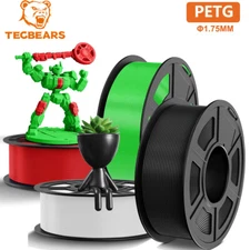 TECBEARS 4KG PETG Filament 1.75mm 3D Printer Filament Consumables No Bubbles