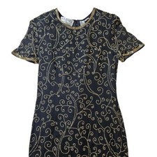 Vintage AJ Bari Lord & Taylor Beaded Formal Cocktail Party Dress Women's Size 8