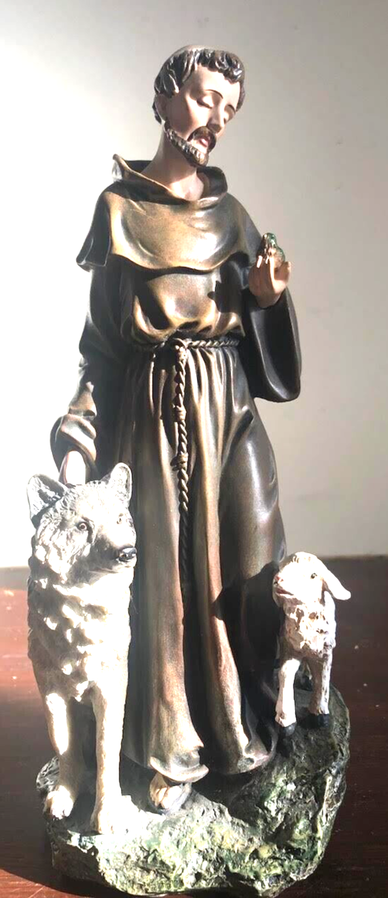 Catholic Church Vintage St Francis Statue 10" eBay